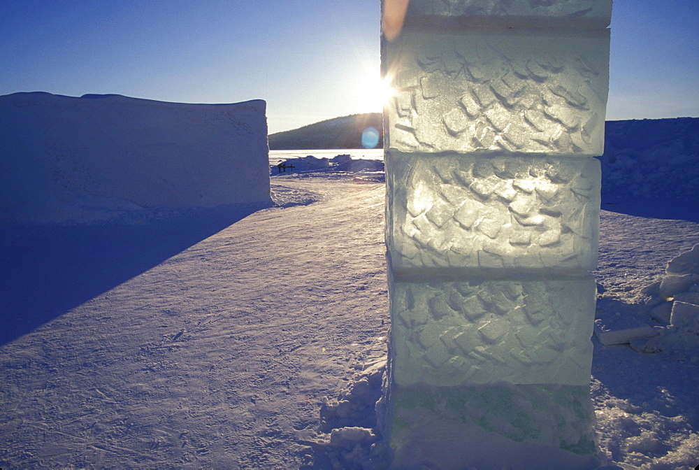 Entrance to the Ice Hotel, Jukkasjarvi, Sweden.