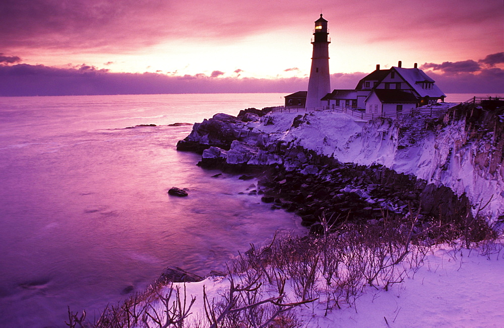 Portland Head Light in Winter Sunrise