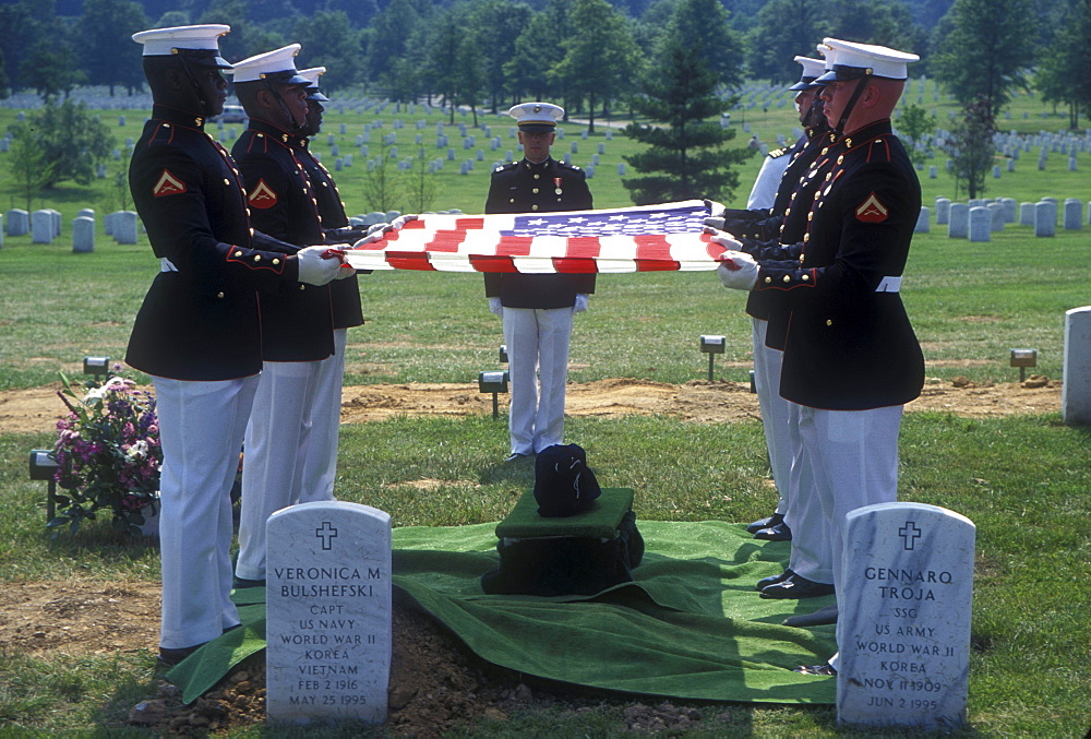 Burial ceremony a veteran in Arlington National Cemetery, Virginia