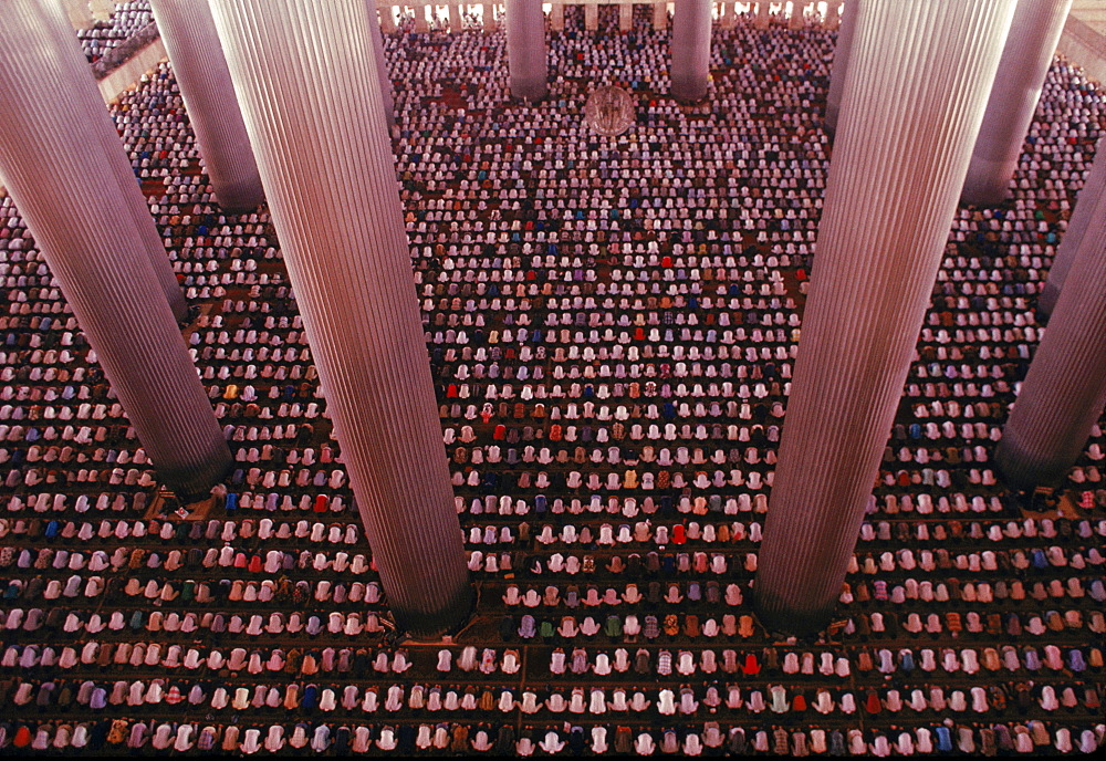 Istiqual Mosque in Jakarta, one of largest mosques in the world, during Friday noon prayers.