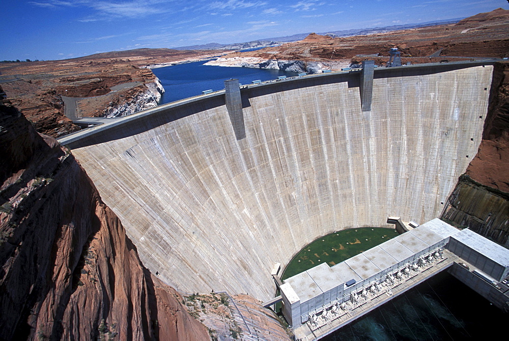 Glen Canyon Dam and Lake Powell near Page, Arizona