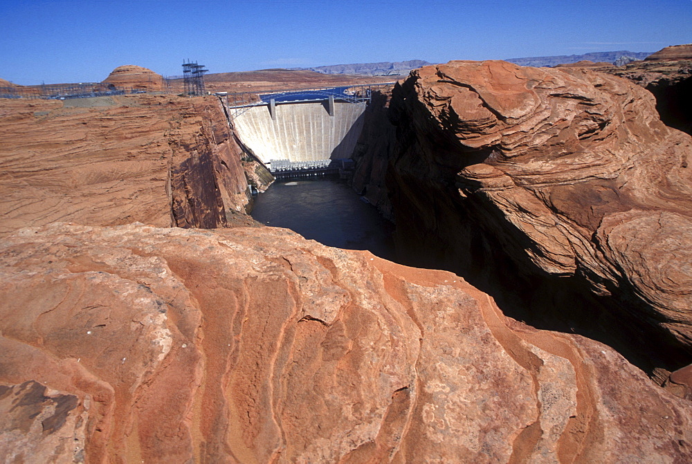 Glen Canyon Dam and Lake Powell near Page, Arizona