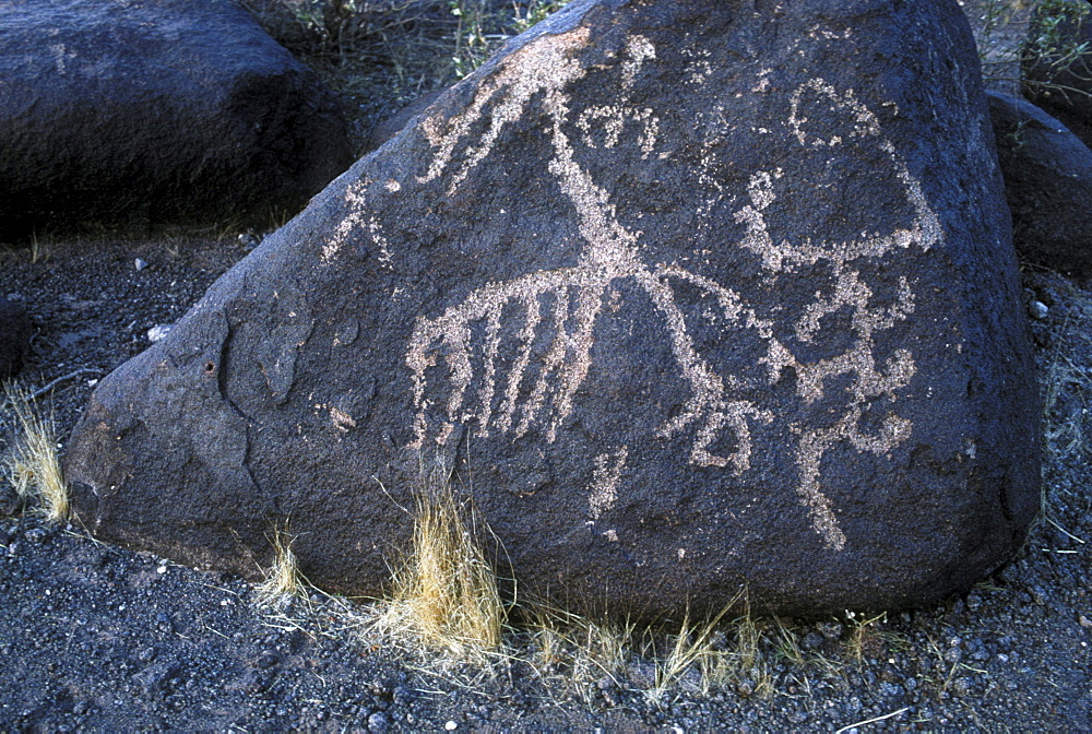 Prehistoric rock art (petroglyphs) near Gila Bend, Arizona