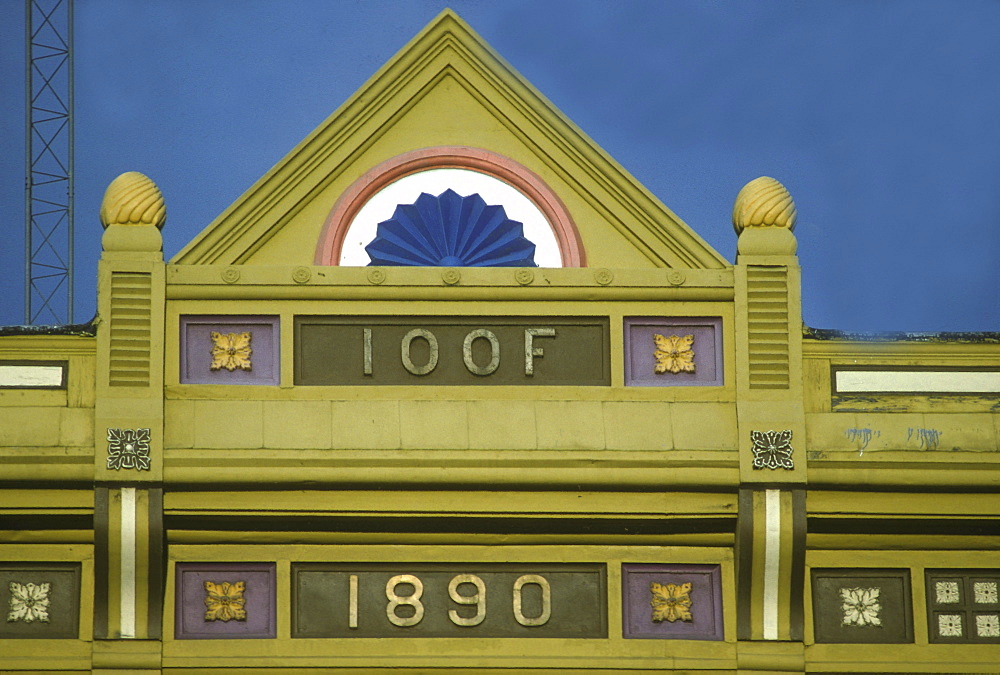 Detail of a Victorian-era commercial storefront in Leadville, Colorado