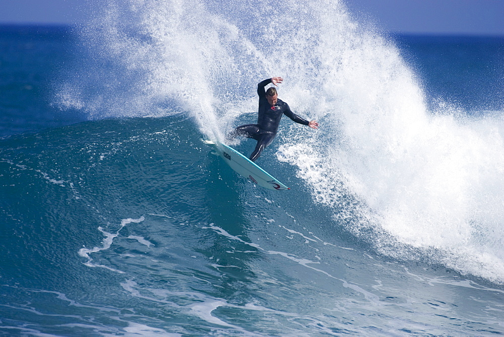 Pancho Sullivan surfing at Pupukea Beach on Oahu's North Shore on the 4th of March, 2005.