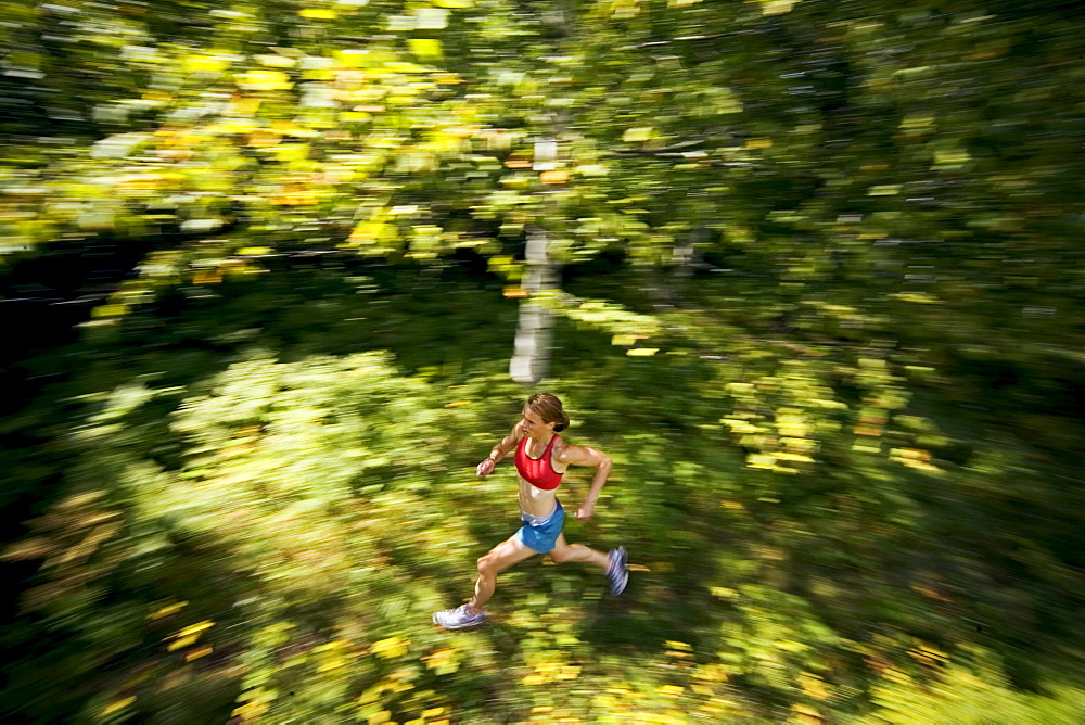 Abi Watras, trail running in Lyme, NH.