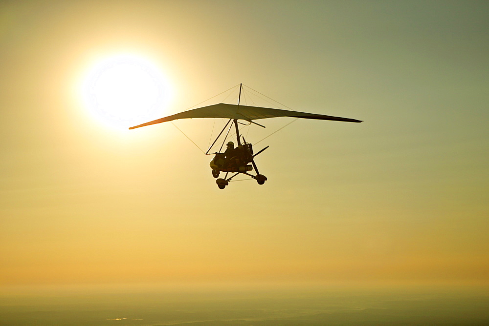 John Dickinson flies his Airborne trike on a dawn patrol flight from the Happy Valley Flight Park in Fountain Inn, SC