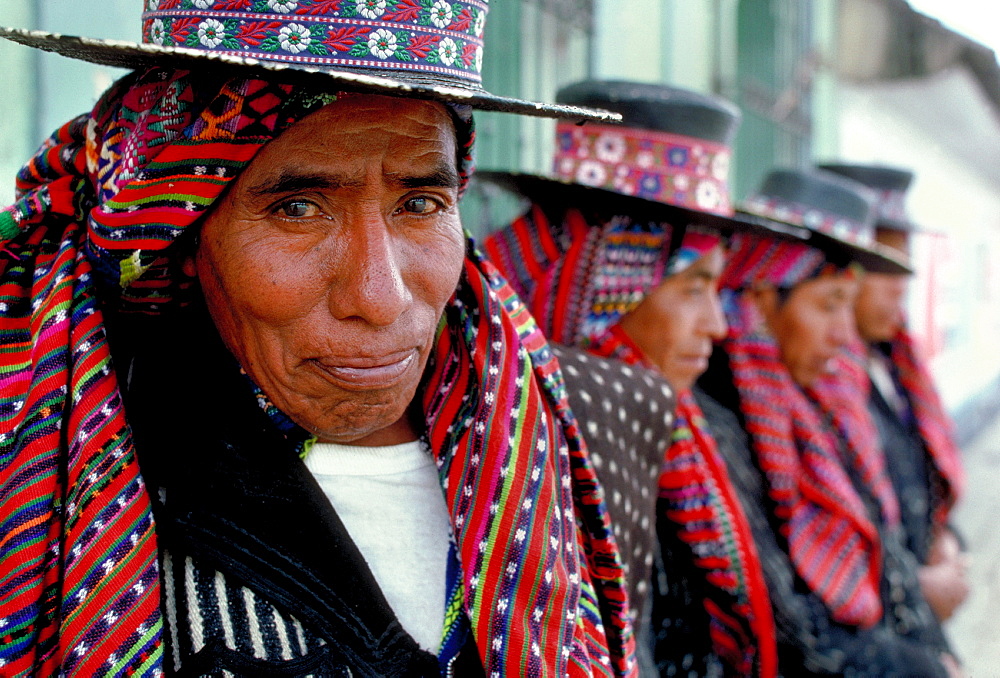 Mayan indian religous men at Easter Procession in Antigua.