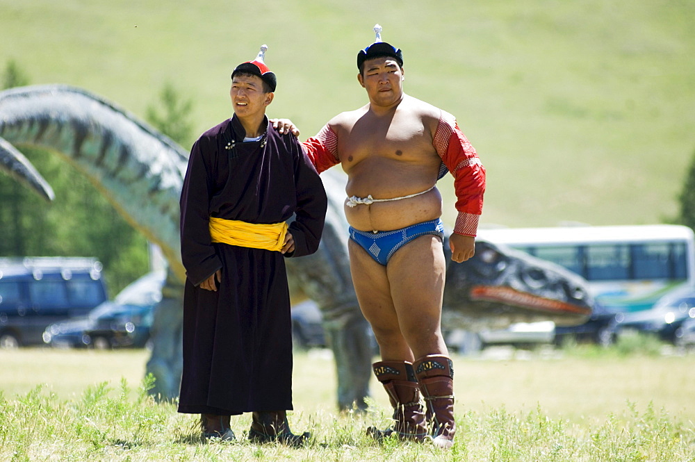 Wrestling match, Terelj National Park, Mongolia