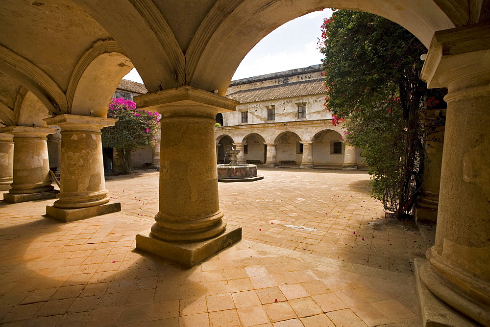 The ruins of Las Capuchinas convent, Antigua, Guatemala