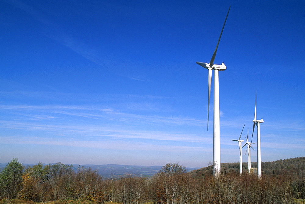 Power generatiing wind turbines outside of Thomas, WV