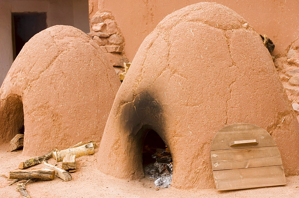 Two traditional outdoor ovens in New Mexico.