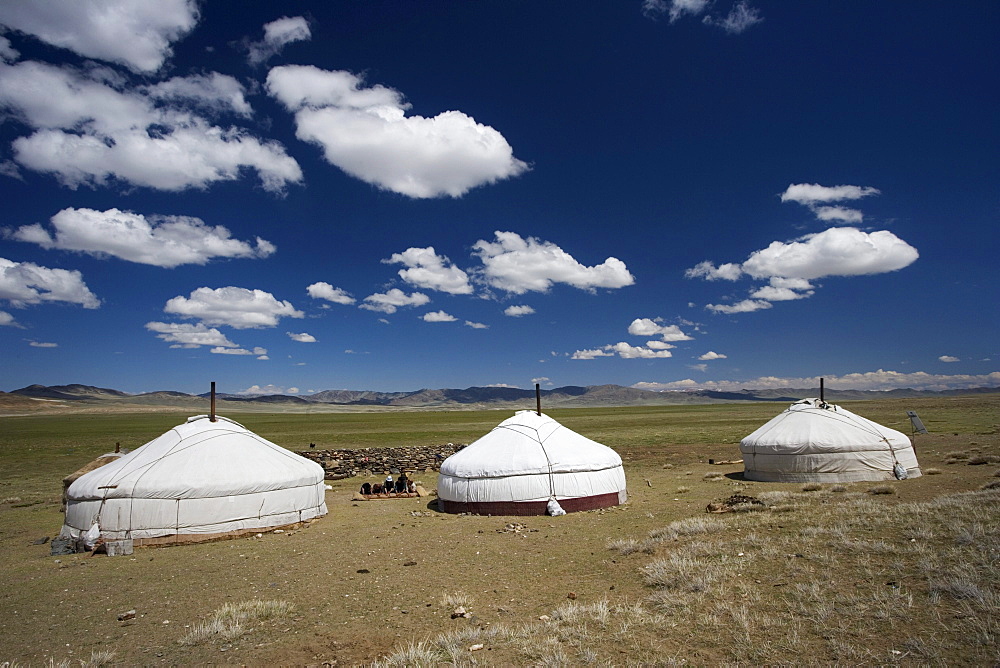 Yurts in a Khazak camp in Khazakstan.
