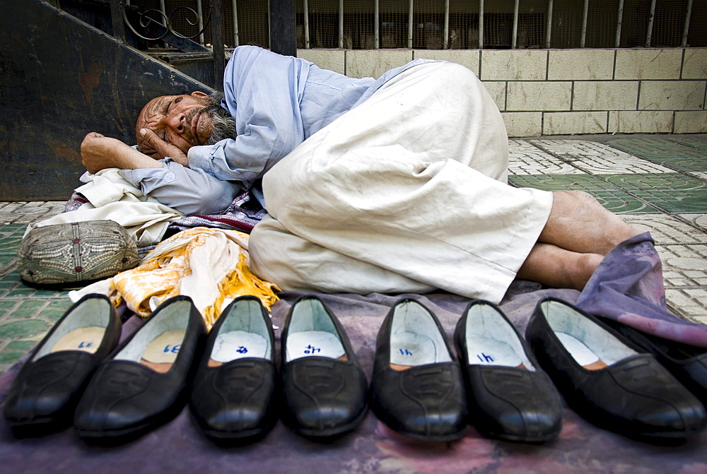 Shoe vendor, Kashgar, Xinjiang Province, China