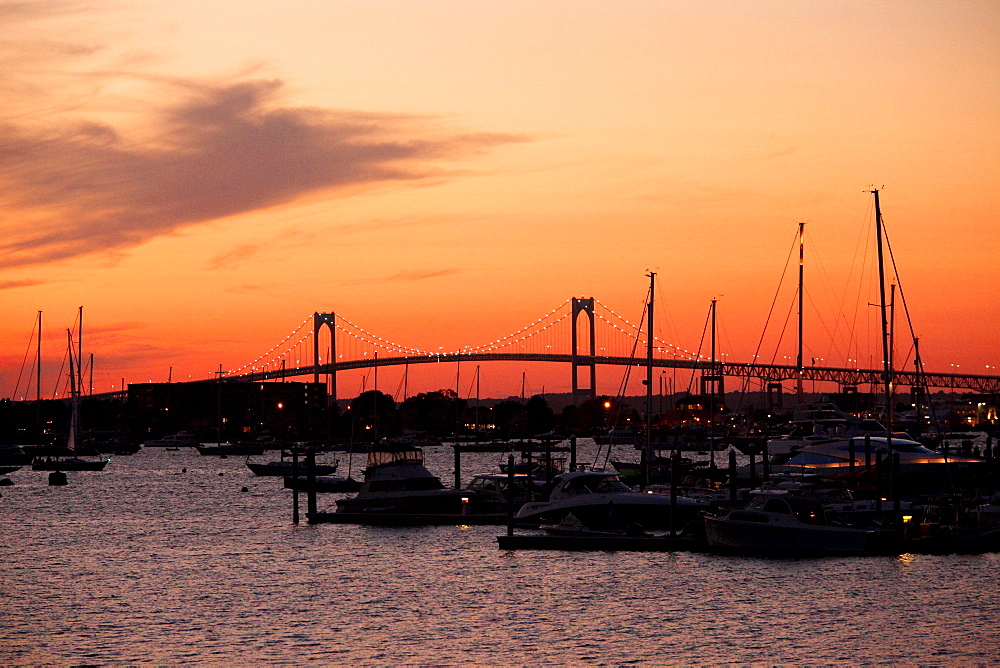 Sunset over Newport, Rhode Island.