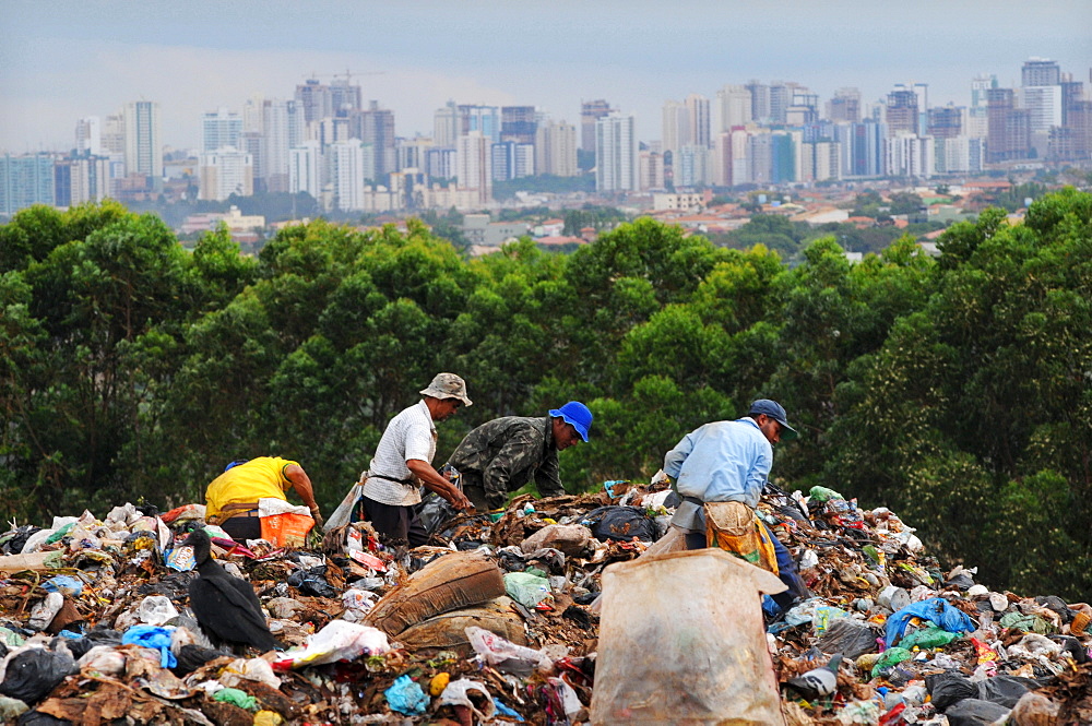 Garbage recycling in Brasilia, Brazil.