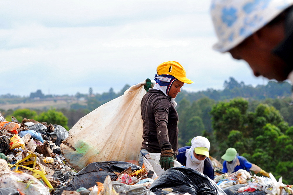 Garbage recycling in Brasilia, Brazil.