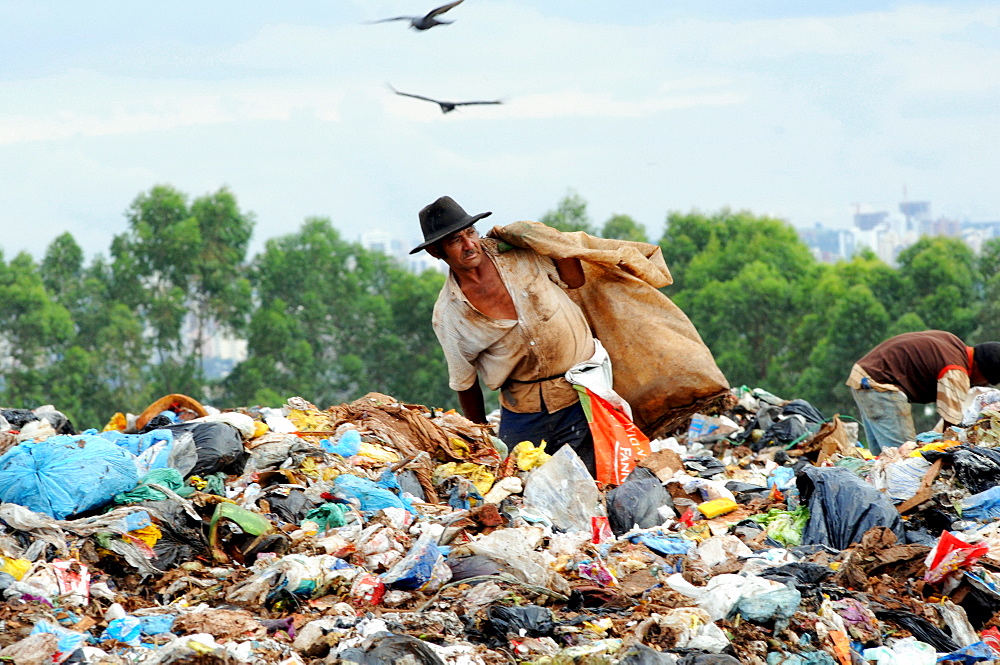 Garbage recycling in Brasilia, Brazil.