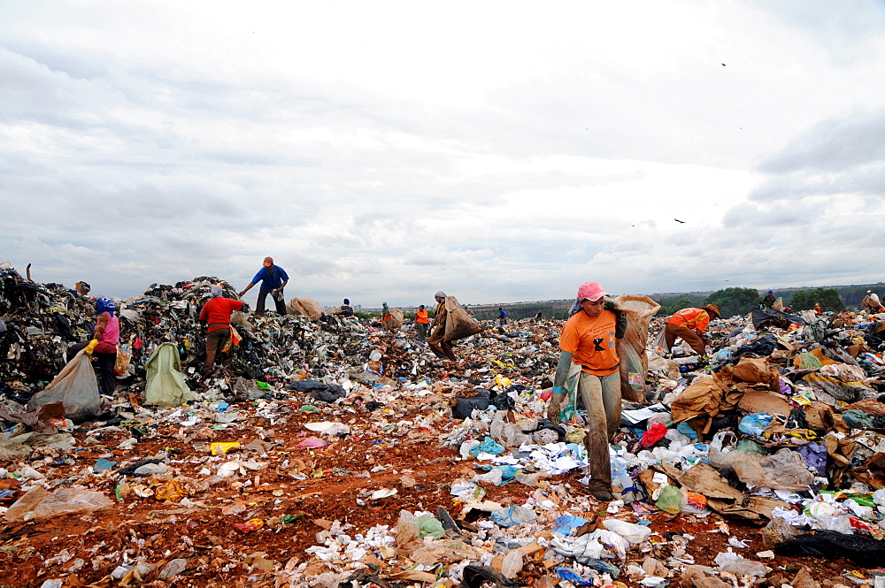 Garbage recycling in Brasilia, Brazil.