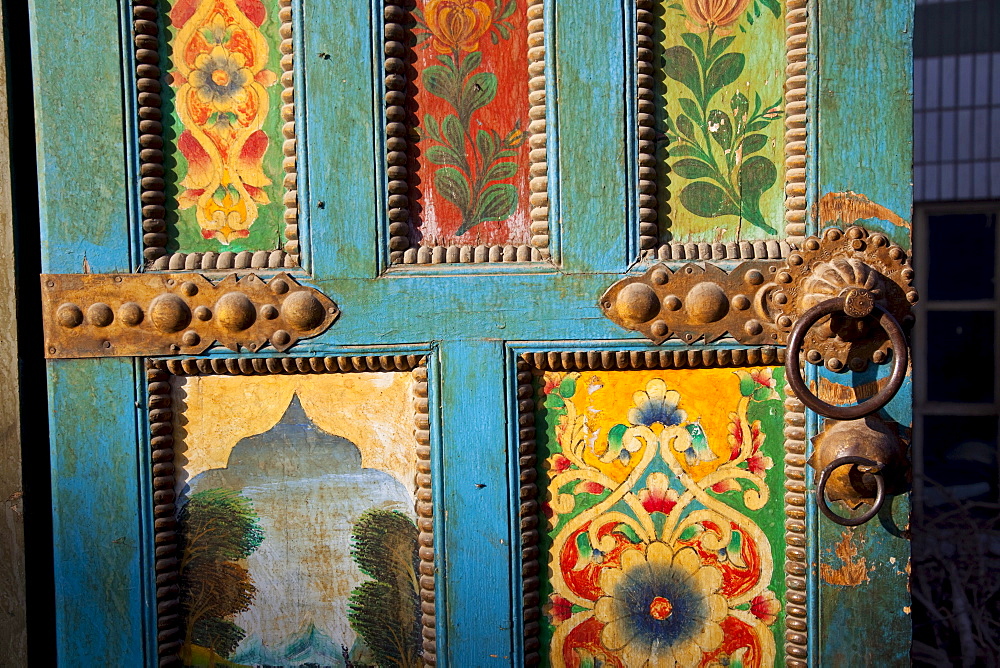 Colorful door in Turpan. , Xinjiang, China.