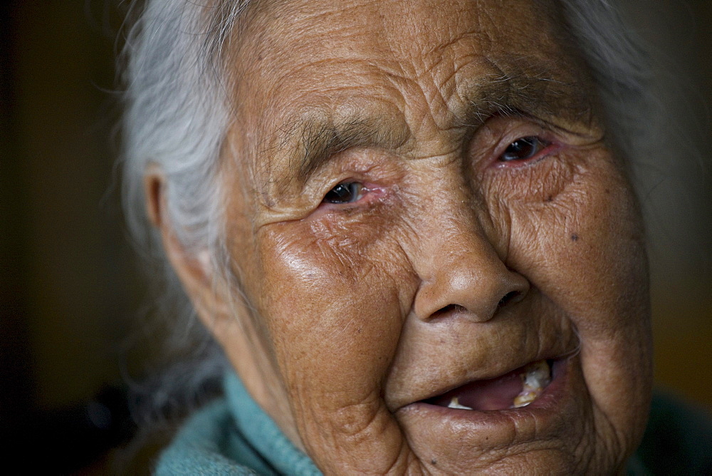 Rosine Semsen, 86, the oldest person in Nanortalik, Greenland.