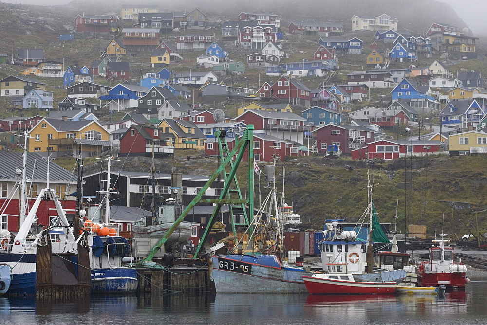 A landscape of Qaqortoq, Greenland.