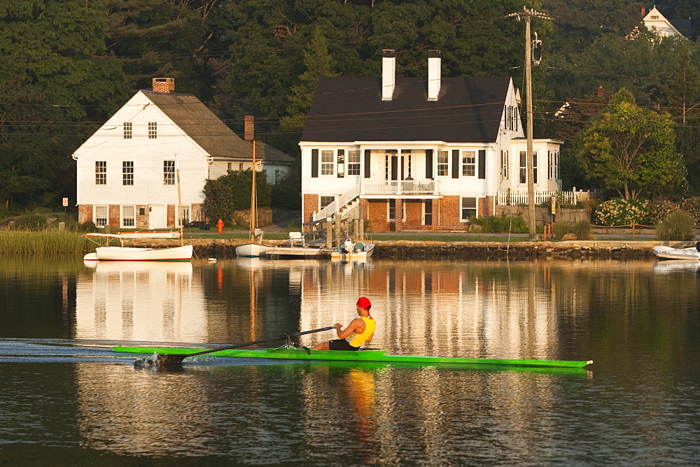 A man rowing in Connecticut.