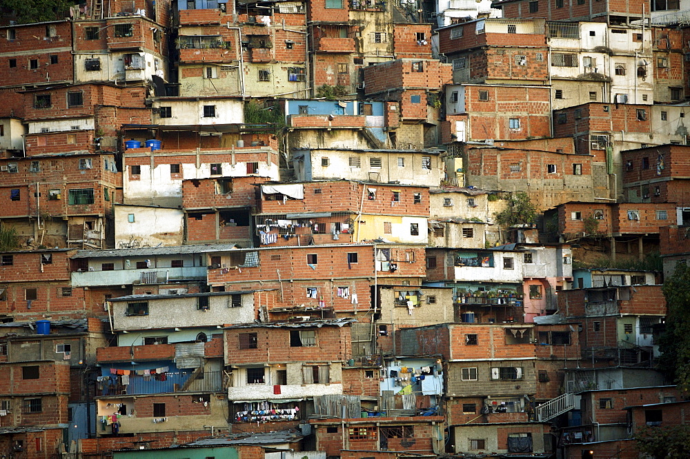 Cinder block homes cover the mountainside in Petare, Latin America's largest shanty town, in Caracas, Venezuela, July 23, 2008.