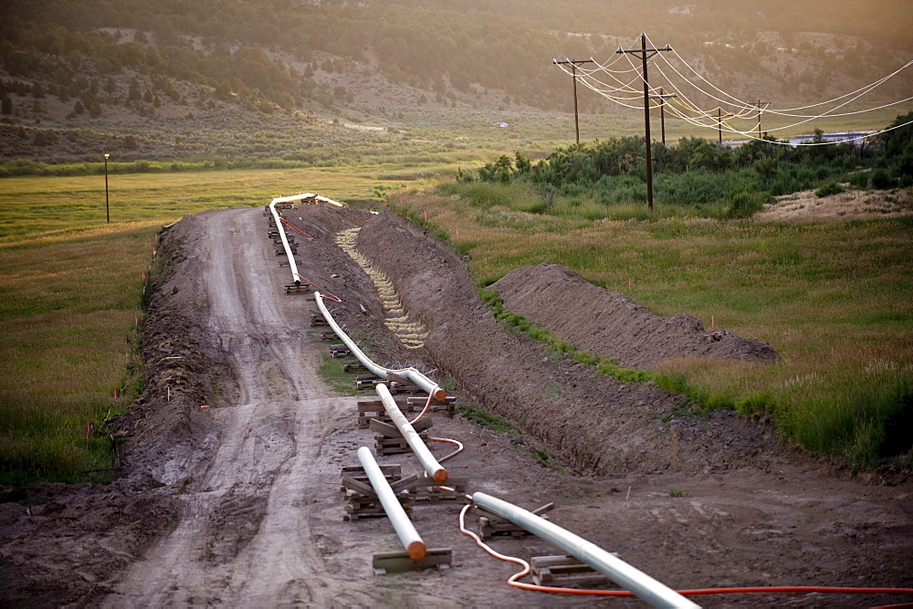 A natural gas pipeline is set to buried in the bottom land along Piceance Creek, in the Piceance Basin, CO.  The Piceance Basin and the adjoining Roan Plateau are at the center of Colorado's energy boom.