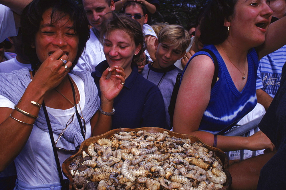 Festival of the Ver de Bancoule, a large endemic beetle, held each year at Farino, New Caledonia.