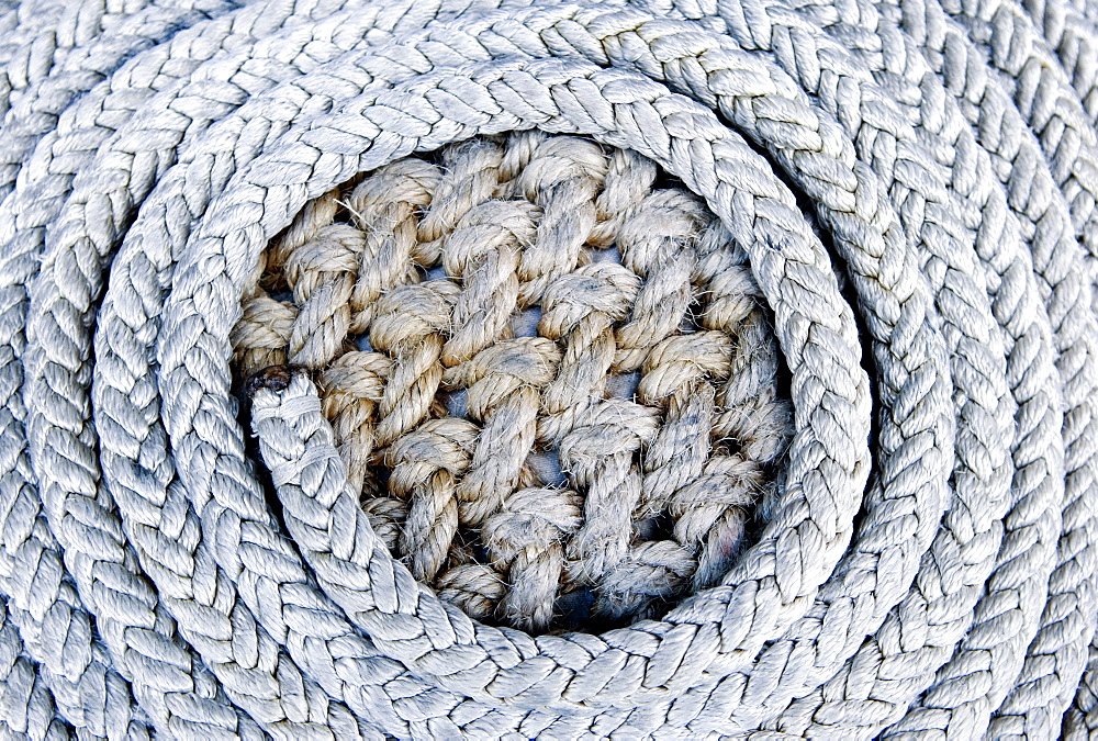 Naval ropes from a Japanese naval ship are pictured in San Francisco, California.