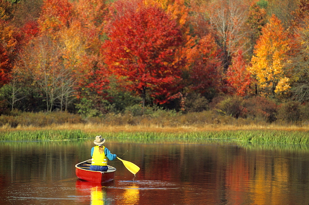 A person canoeing in Pennsylvania.