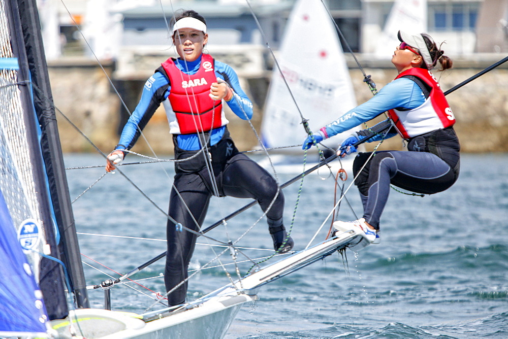 49 and 49erFX training in preparation for the ISAF world in Santander, Spain.