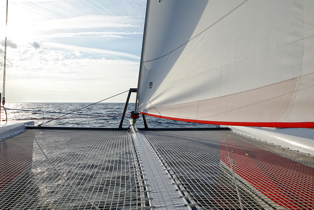 The TS42 Imagine Catamaran Design by Christophe Barreau and built by Marsaudon Composites, Lorient, Morbihan, France.