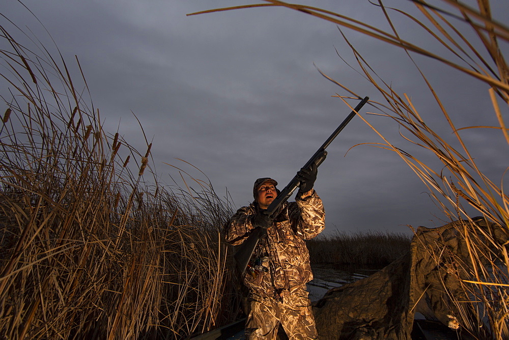 Duck hunting on Muskego Lake in southern Wisconsin.