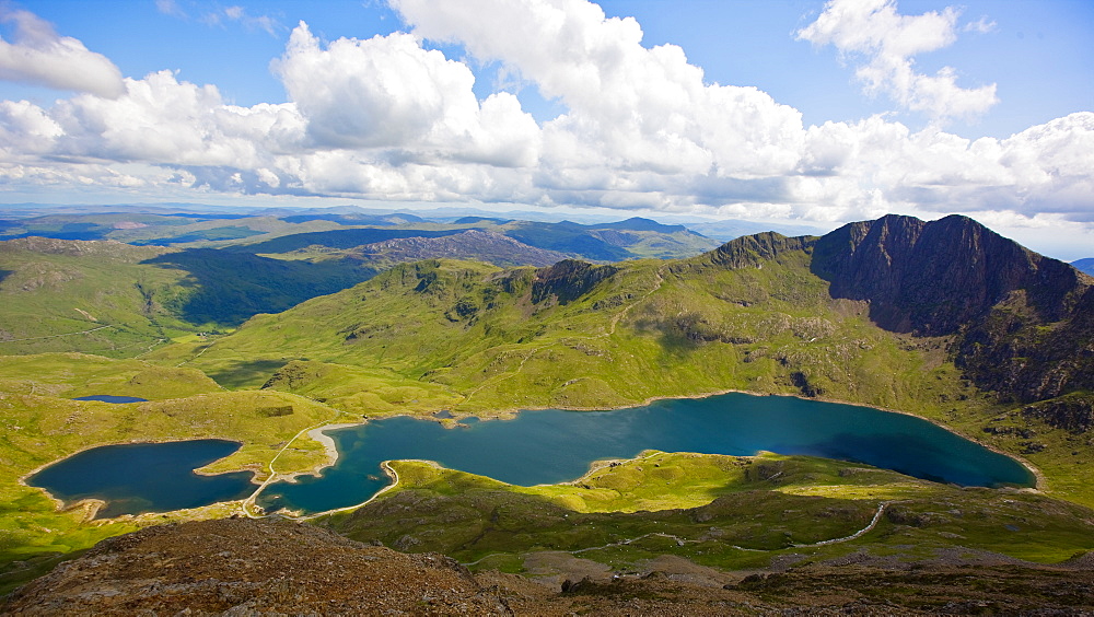 the lake Llyn Llydaw at Snowdonia national park in north Wales