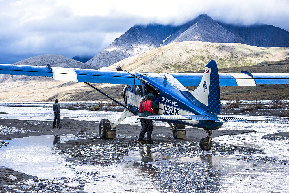 Bush Plane takeout on a Marsh Fork gravel bar along the Canning River, AK