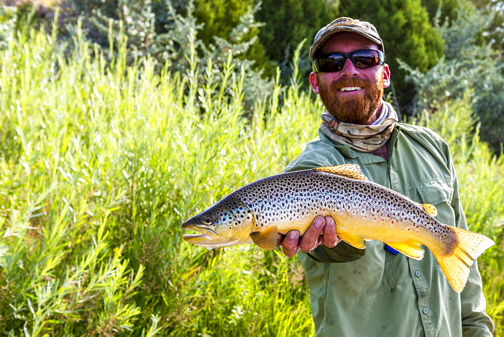 A male guide with a nice Brown on the Green River, UT