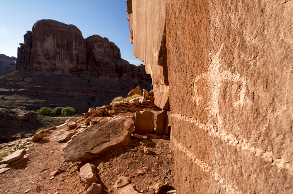 Pictographs along the Kane Creek Road, Moab, Utah.