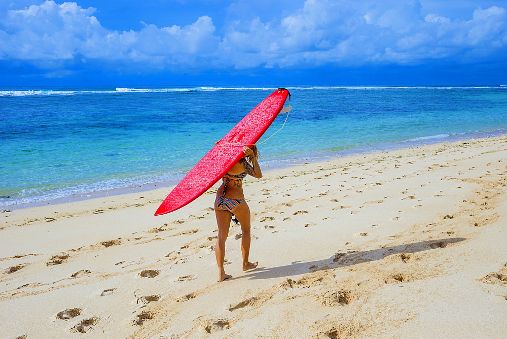Sufer girl on the beach.