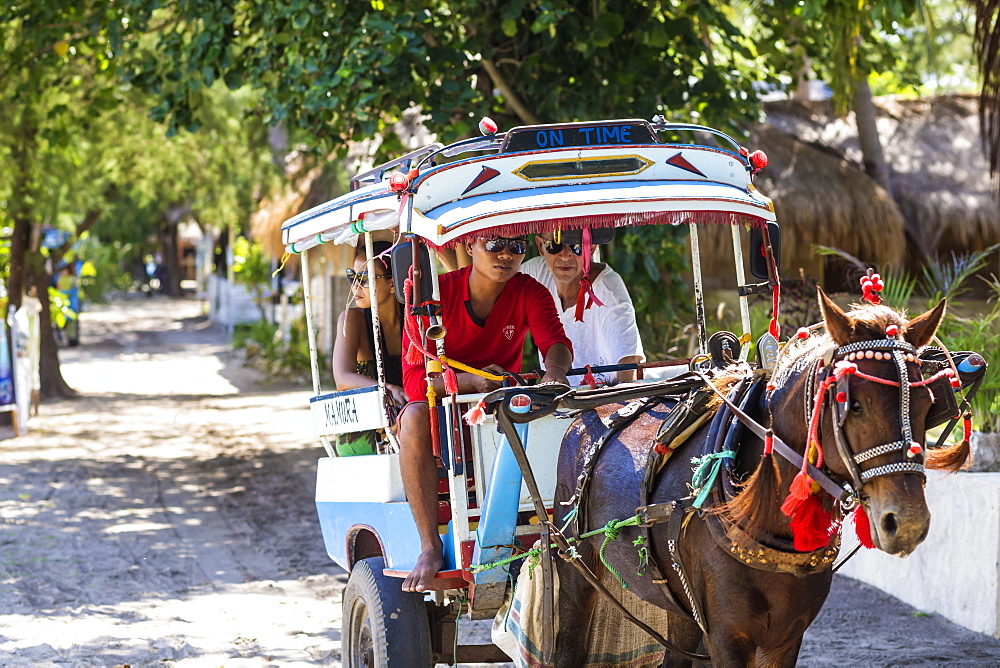 Eco transport on tropical islands Gili,Indonesia