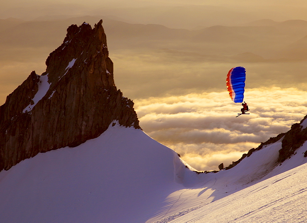 Backcountry adventurer gets his wings flying the Nano on the south side of Mt Hood, United States of America