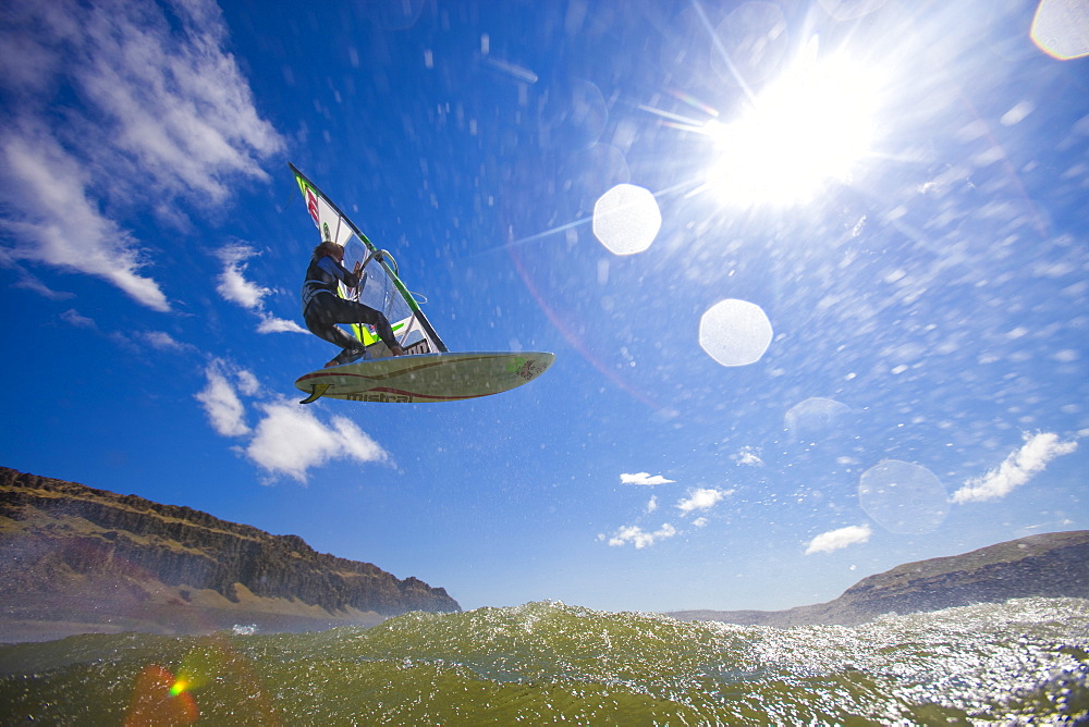 Windsurfer airs it out at Maryhill Sate Park, United States of America