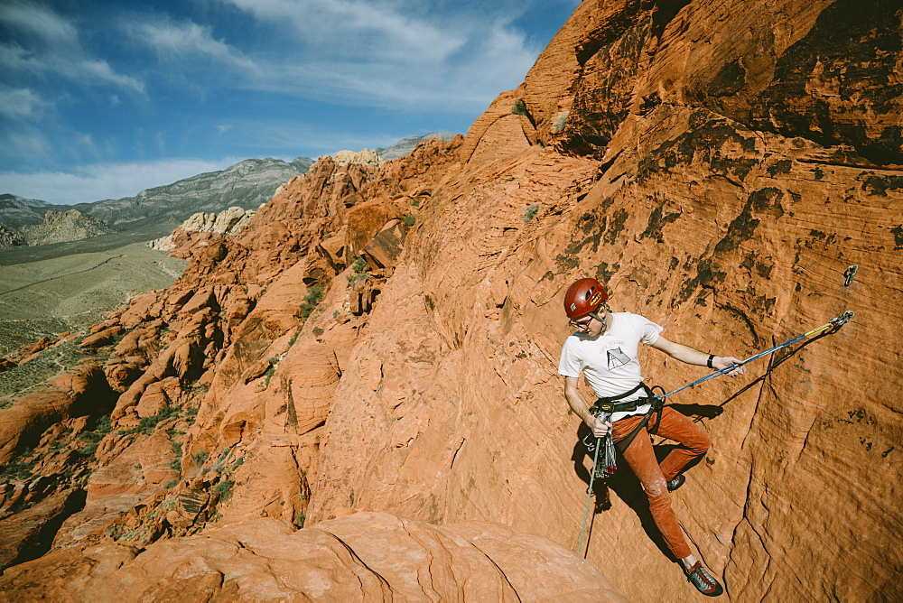 A climber in Red Rock Canyon, Nevada