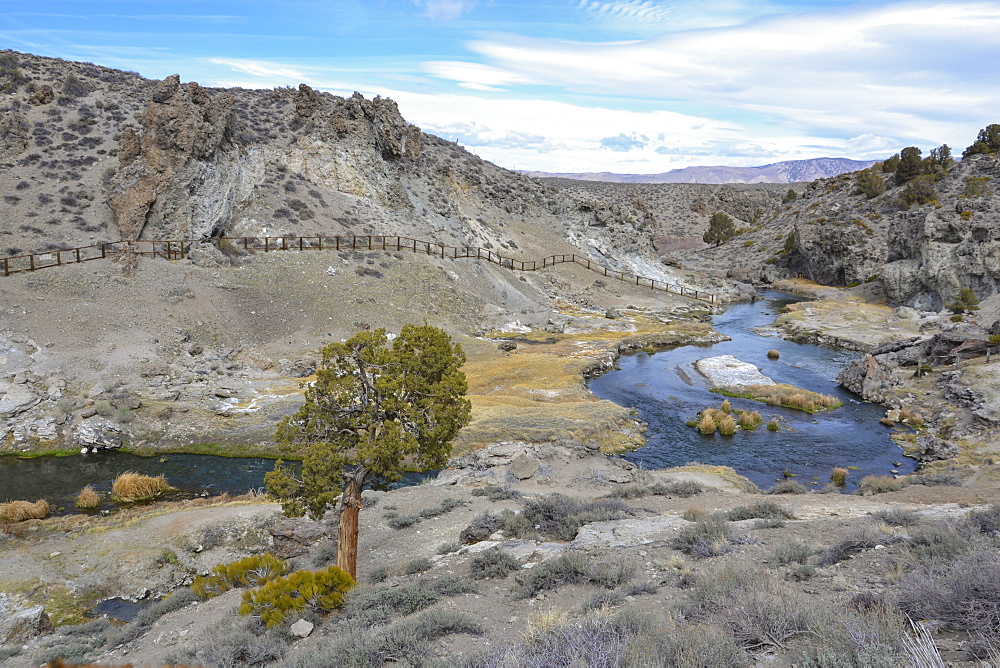 Hot Creek Geological Site in the Owens River Valley, California.