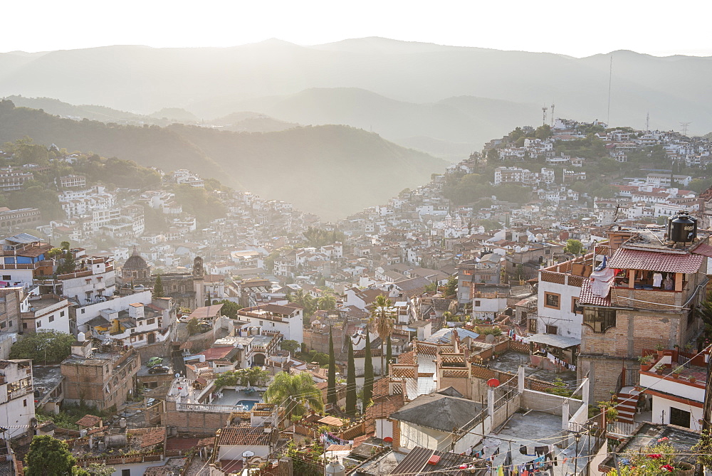 The "Pueblo Magico" of Taxco, Guerrero, Mexico, is bathed in the early morning light.