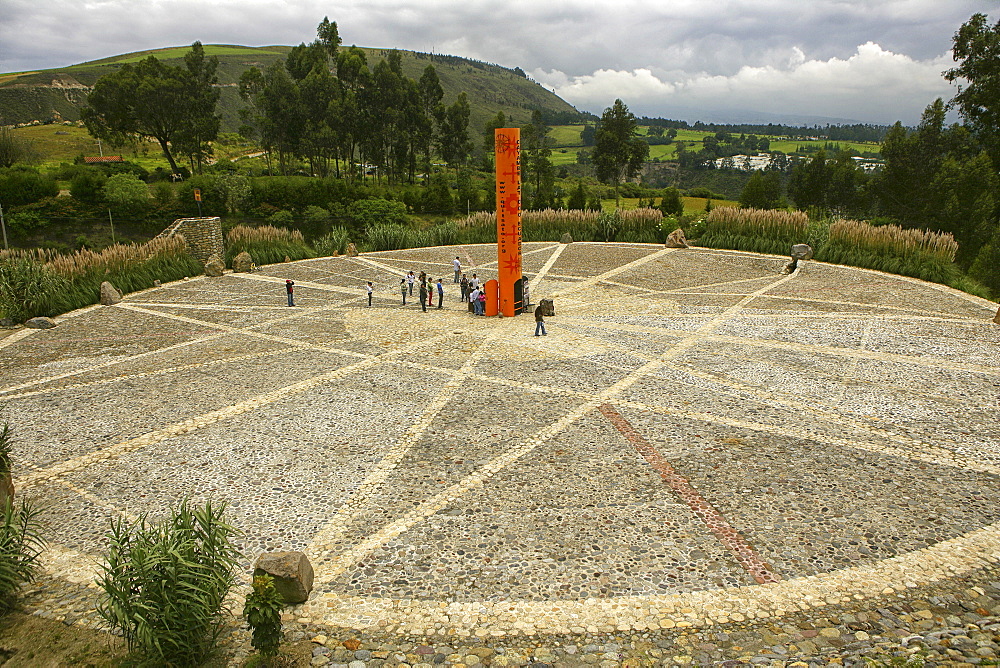 The equator line Äquator aequator QUITO ECUADOR border bound boundary line Quito Ecuador capital, city, outside, south america,