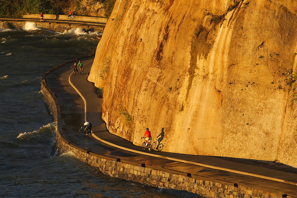 Stanley Park seawall, near Siwash Rock. Vancouver, British Columbia, Canada