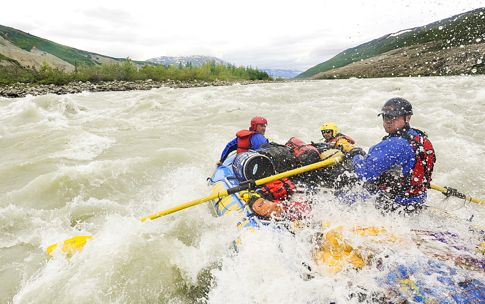 Man Navigates To The Lava North On The Lowell Lake, Alsek River, Canada