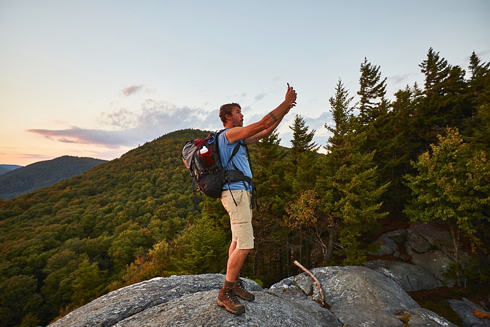 A Man Taking Selfie While Hiking Along The Appalachian Trail